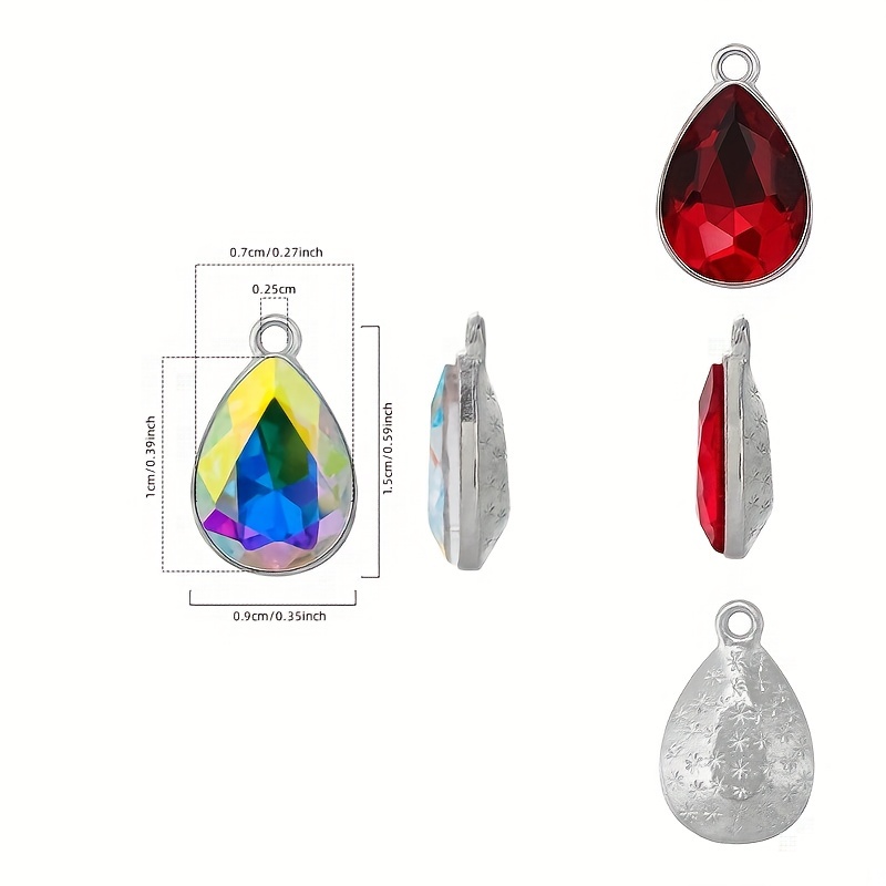 5pcs Water Drop Crystal Beads Charms Faceted Teardrop Glass Charms DIY Handmade Jewelry Necklace Earrings Pendant Accessories,Temu