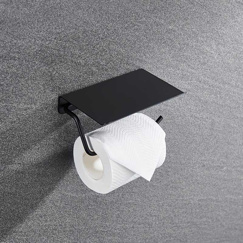 Toilet Paper Holder Matte Black/chrome Plated 304 - Temu