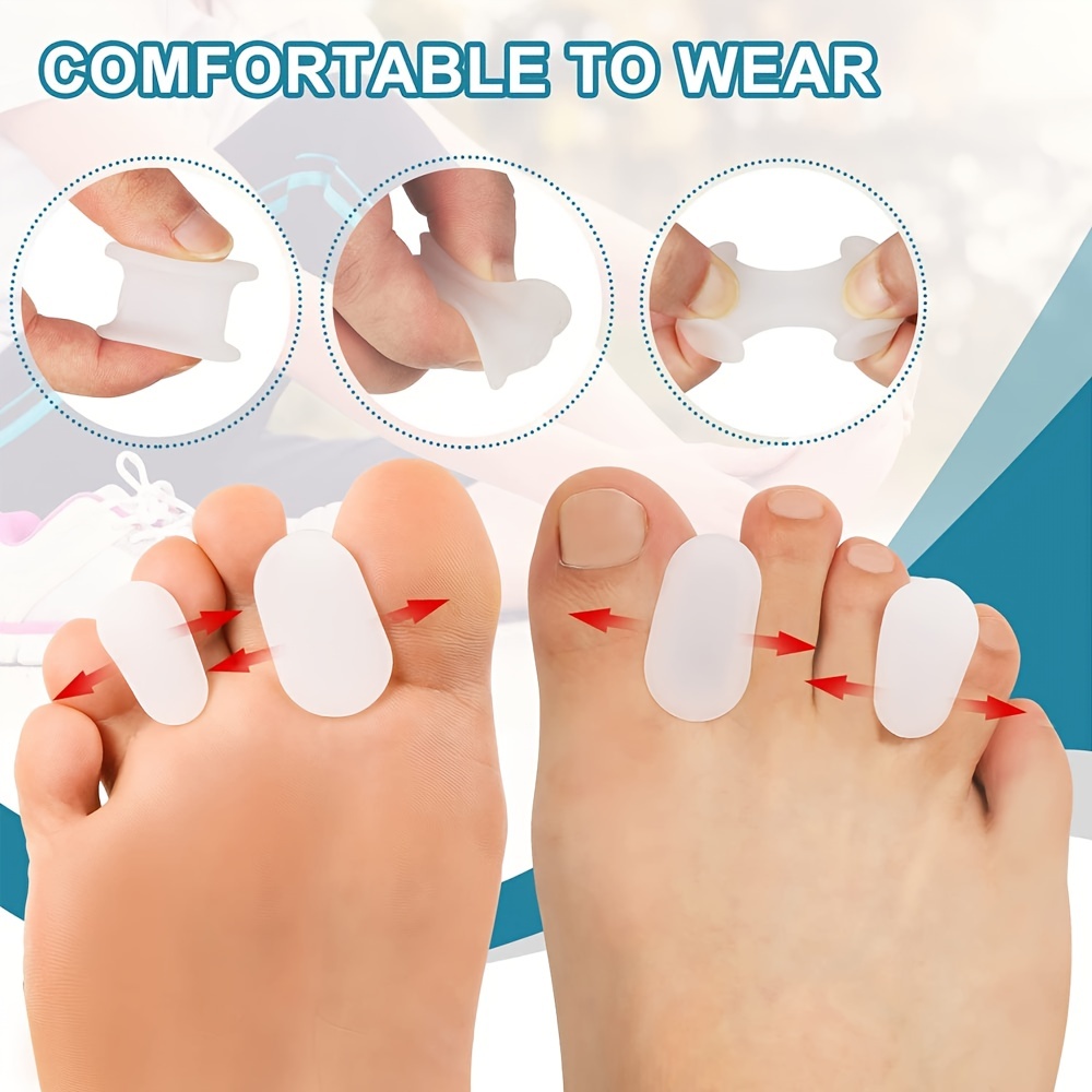3pairs Gel Toe Separator, Bunion Corrector And Bunion Relief, Toe Spacers  For Overlapping Toe, Toe Separators Hammer Toe Straightener For Overlapping