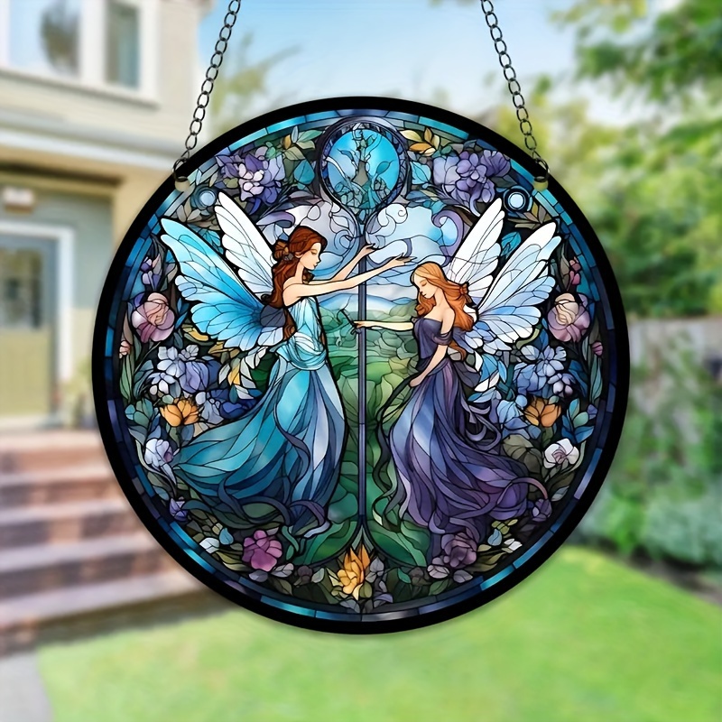 1pc Acrylic Round Decorative Pendant For Home Or Outdoor, With The