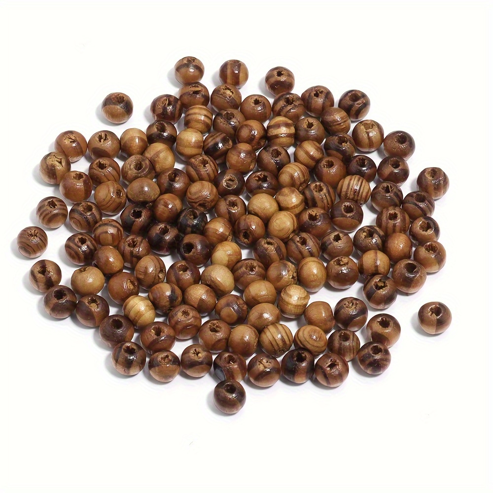 300/200/100/50/40 Beads/pack 6-20mm Pine Wood Round Bead Rosary Bracelet Necklace Crafts Handmade Jewelry Making Additions