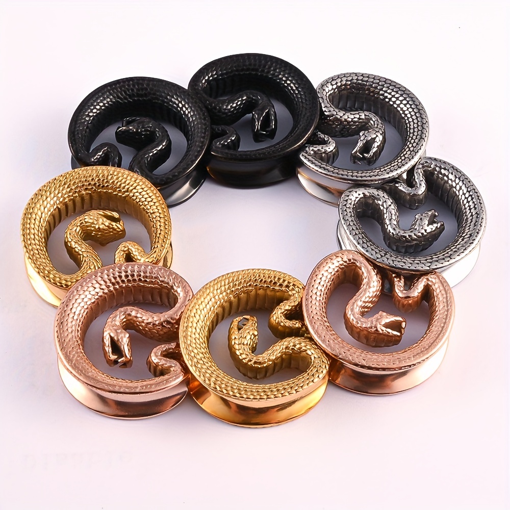 Snake Shaped Saddle Ear Expanders for Body Piercing