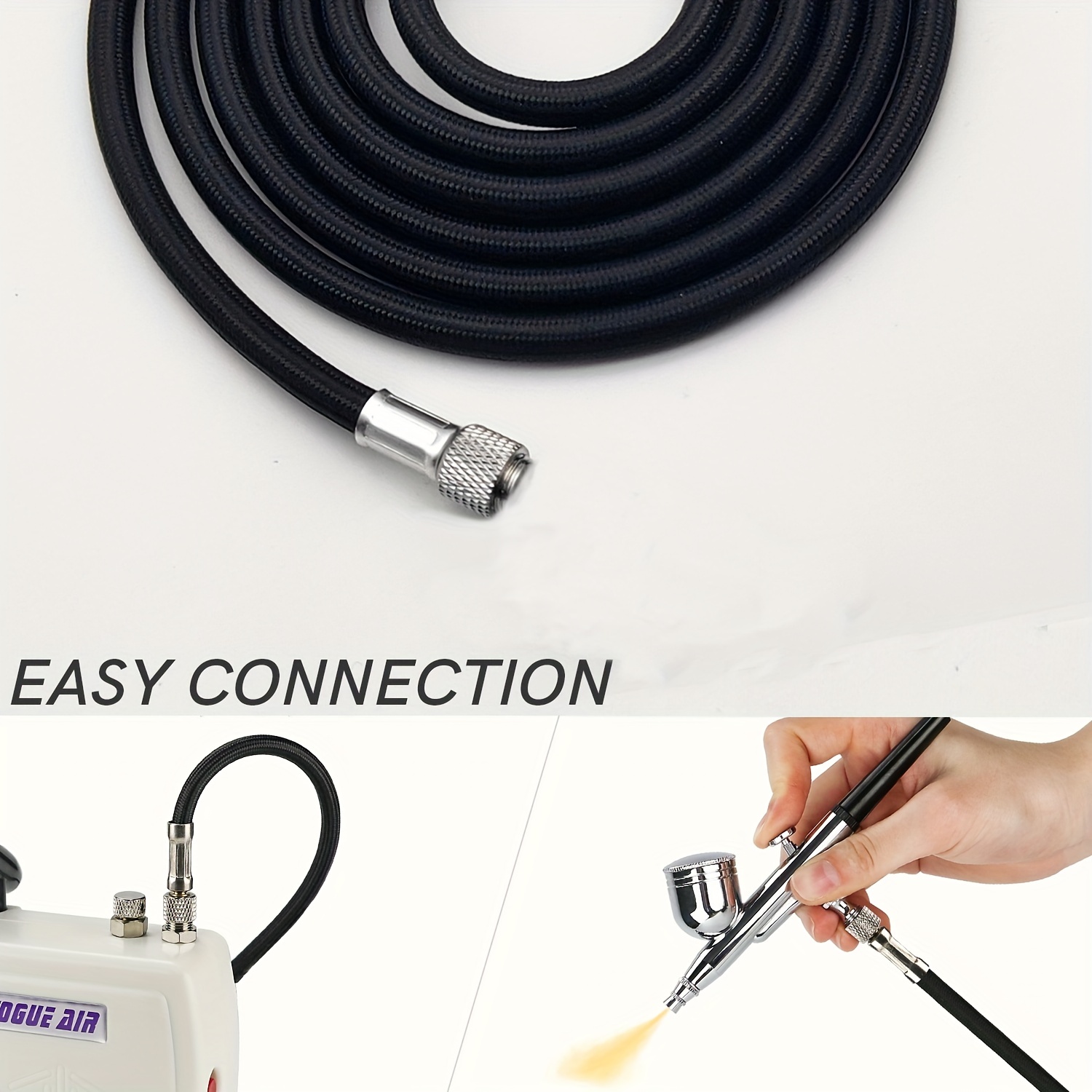Airbrush Hose 6' Nylon Braided Air Hose With Bsp Male And Female Fitting  Ends For Airbrush Compressor Kit - Temu Germany