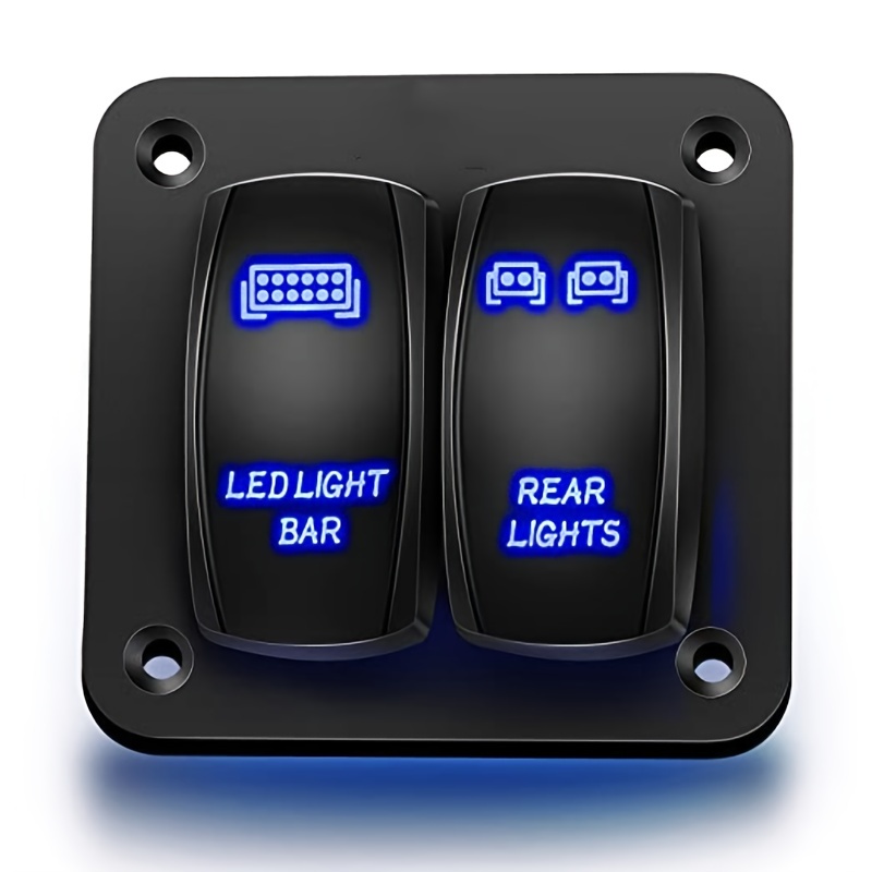 Panneau d'interrupteur à bascule à bascule éclairé à LED pour Rv Truck Boat  Bouton d'alimentation électronique