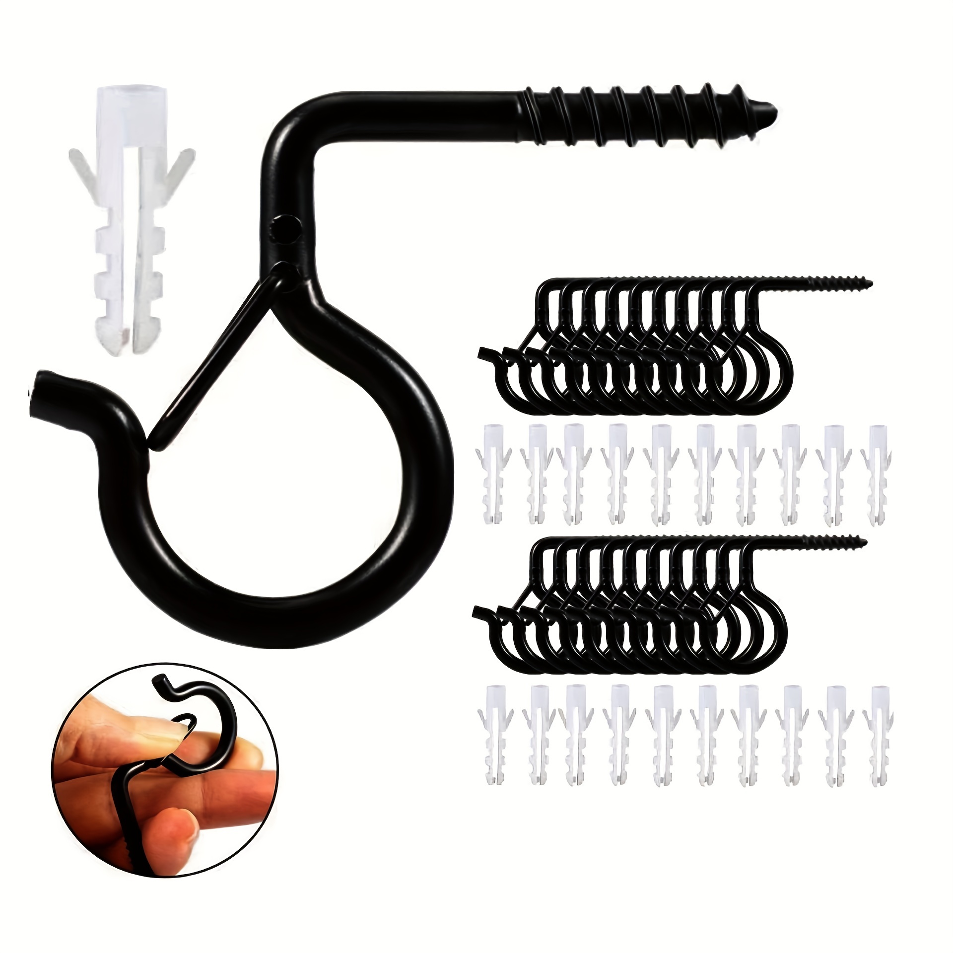 4pcs Shaped Hooks For Hanging Windproof S Hooks Heavy Duty Safety Buckle S  Hooks For Hanging