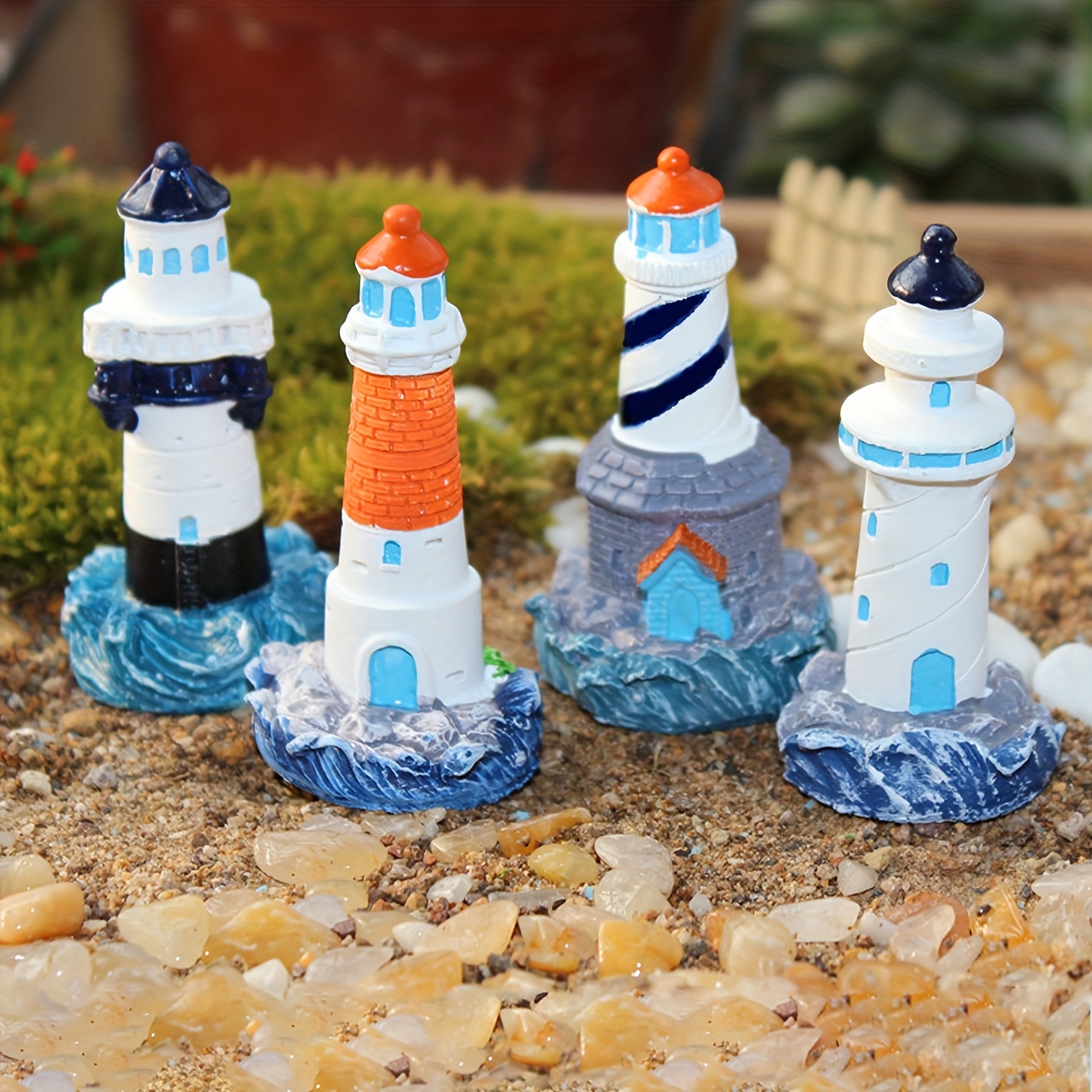 Lighthouse aquarium clearance decoration