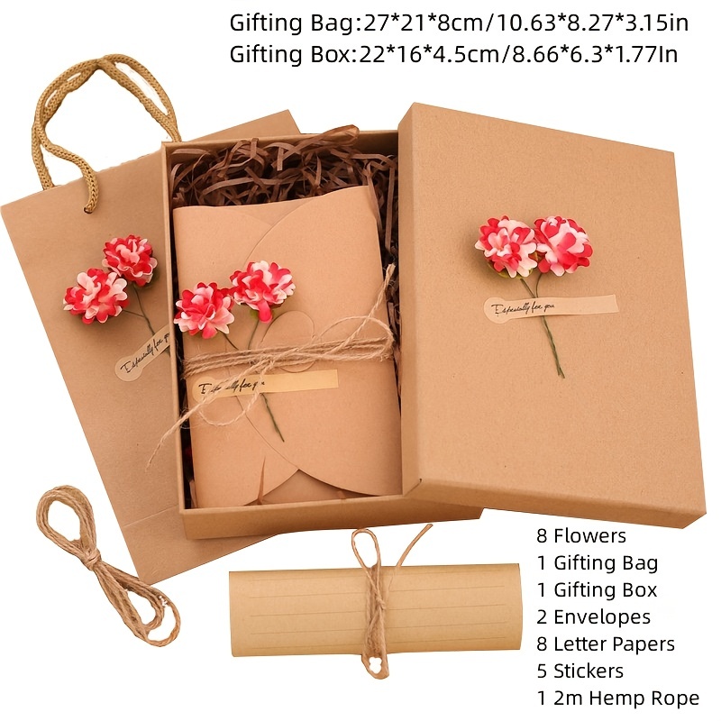 Set of 5 Flower Gift Warp Cardboard Bags