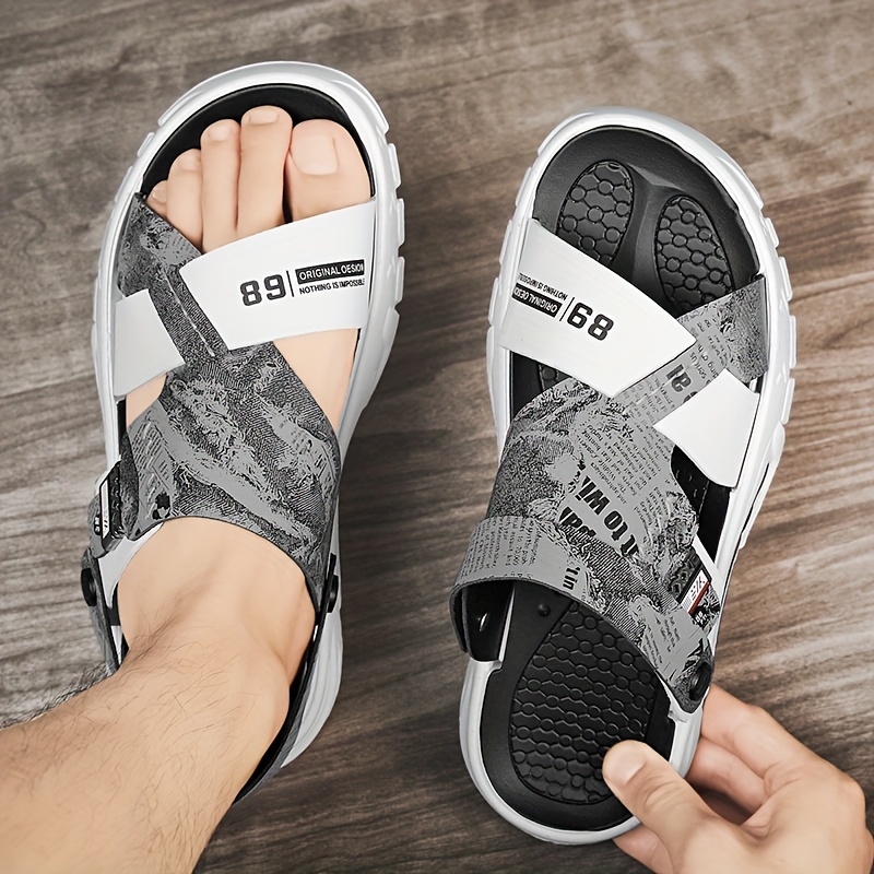 Mens Fashion Open Toe Slip On Sandals Wear Resistant Anti Skid