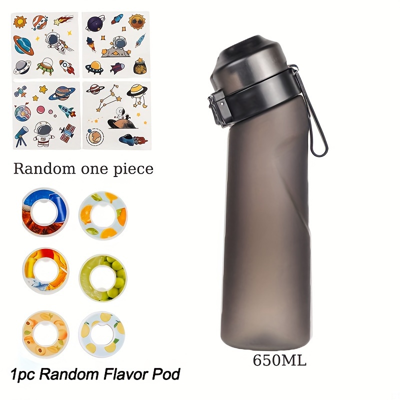 650ML Drink Bottle Reusable Cup Flavored Camping Hiking Drinkware (Matte  Black)