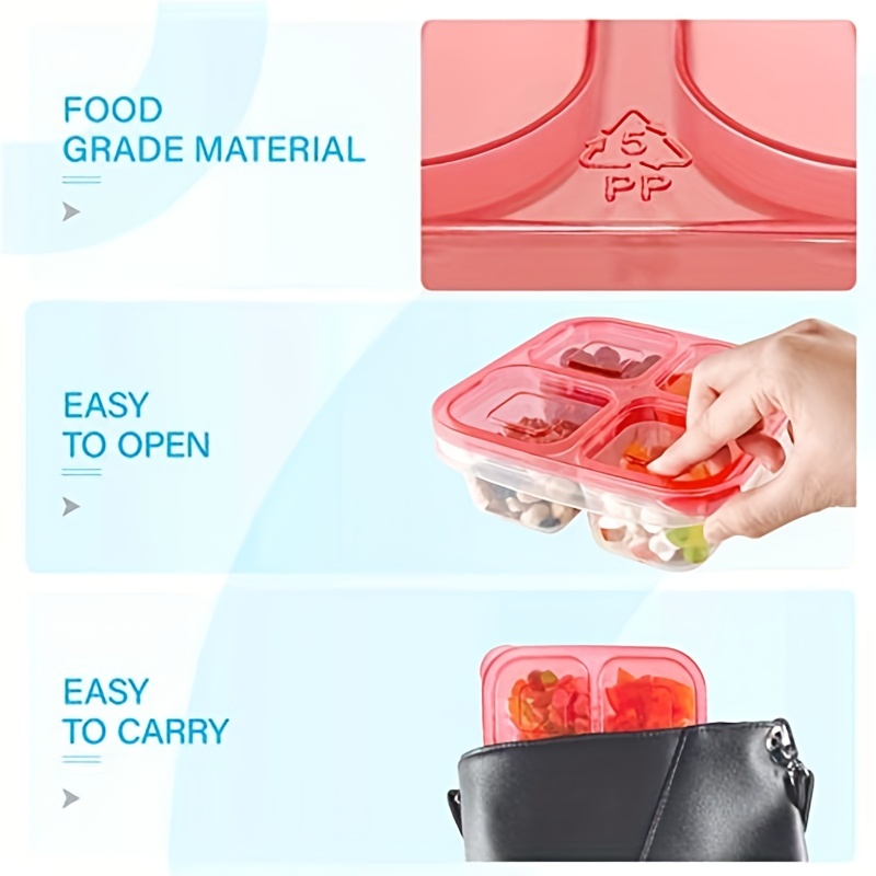 4-compartment Reusable Lunchable Containers: Perfect For Teens, School,  Work & Travel! - Temu