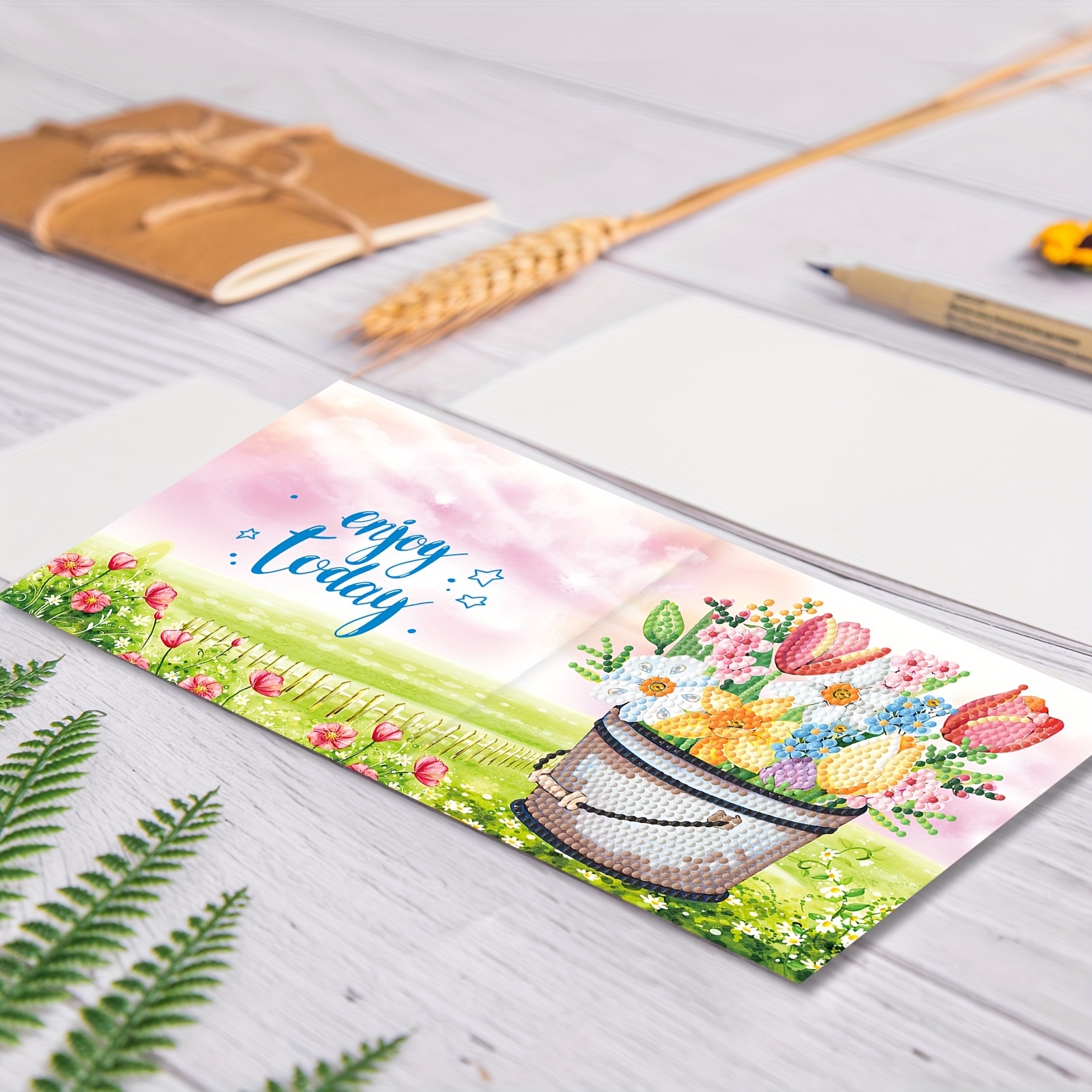 Diy Greeting Cards Diamond Painting Kits For Adults Flower - Temu