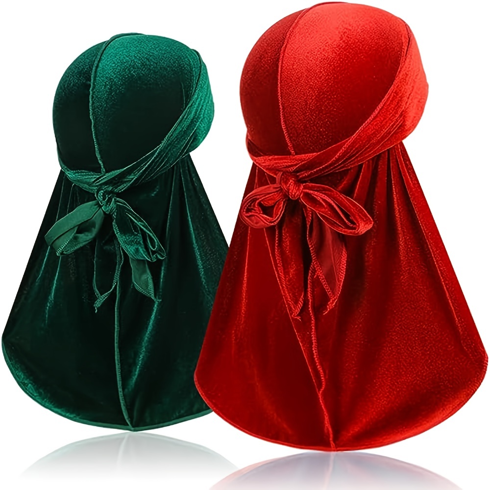 Velvet Durags For Men Long Tail Doo Rag Velvet Men Du Rag Bandana