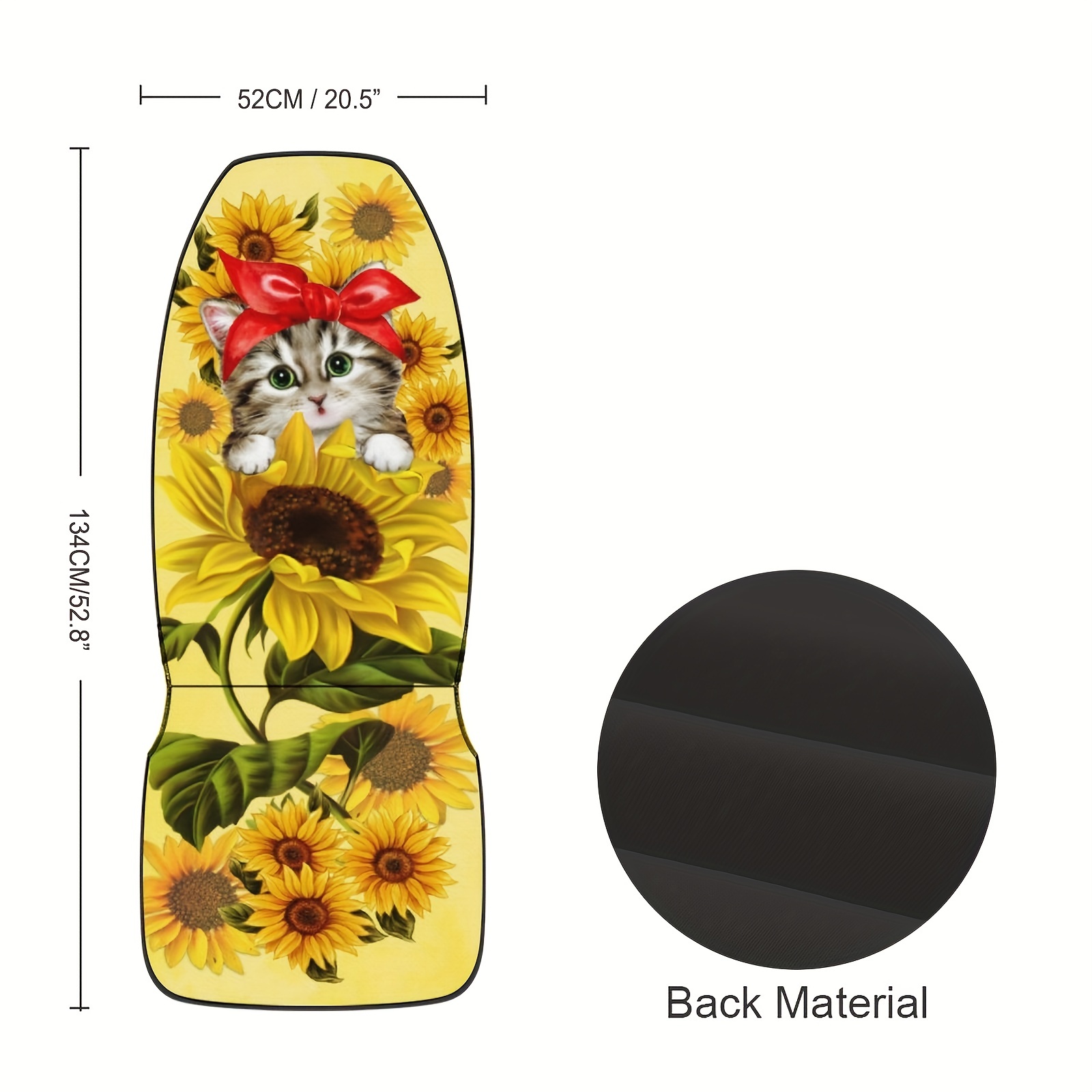 1pc Sunflower Cute Cat Print Universal Auto Einzelsitz - Temu Germany