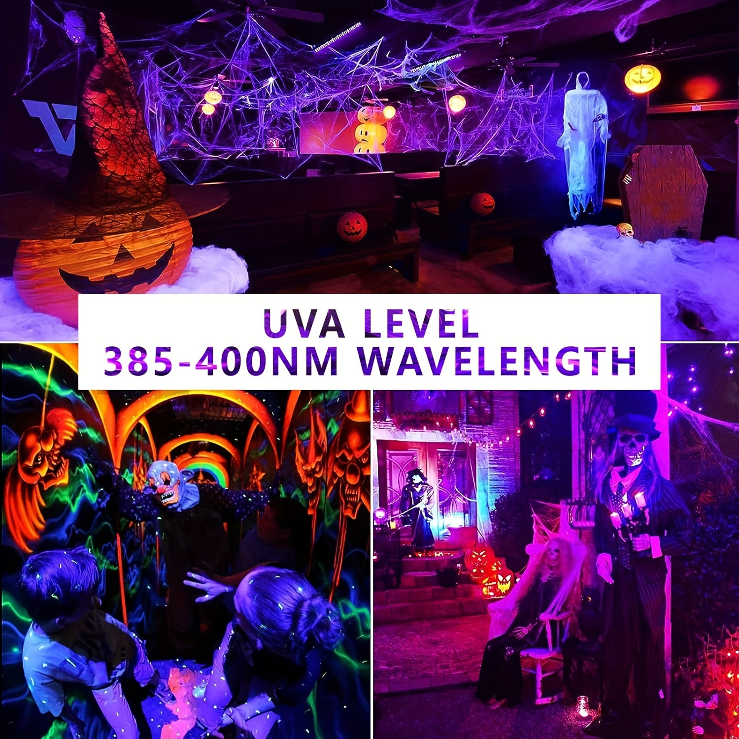Uv Black Lights Led Blacklight Bar For Halloween Glow Party - Temu