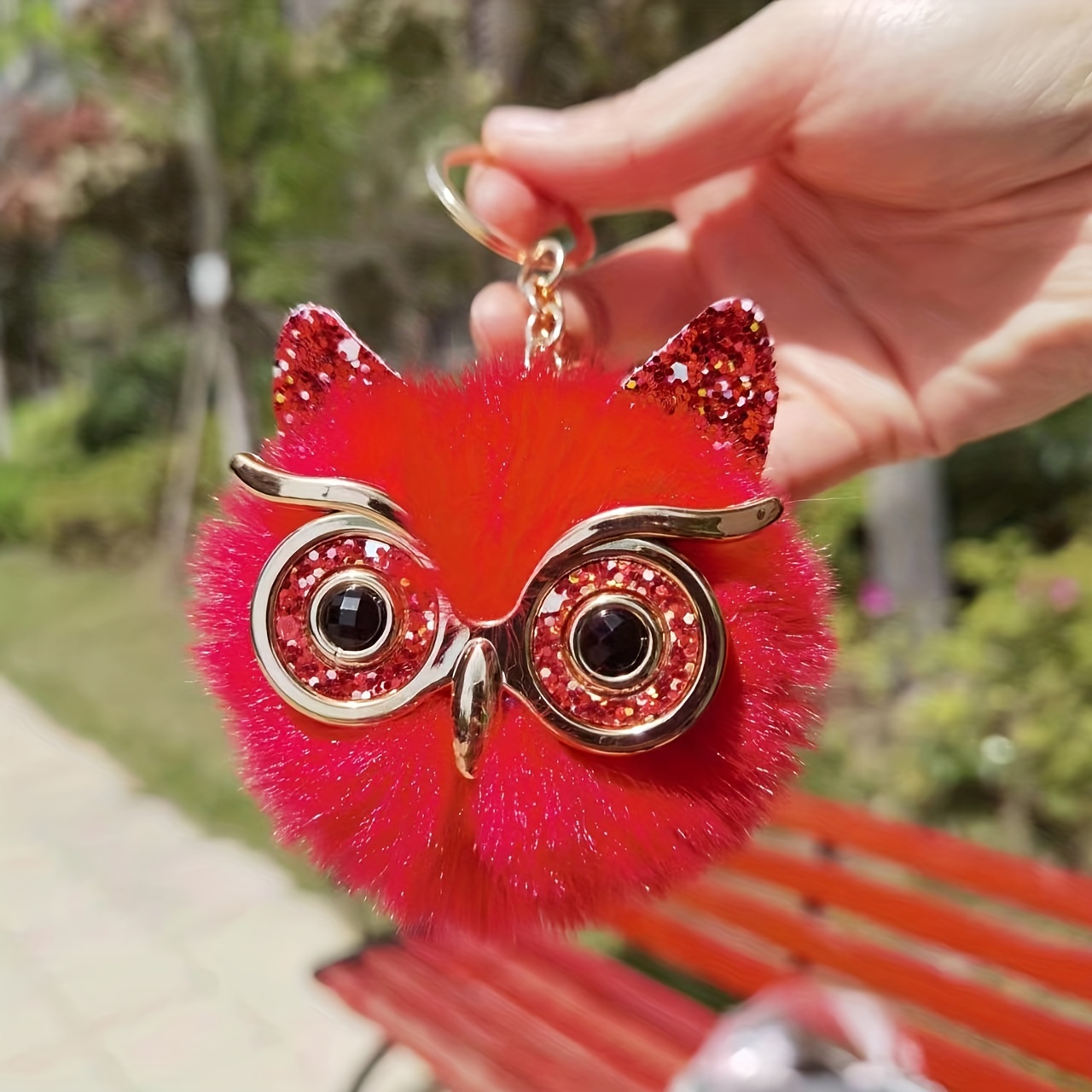 Cartoon Owl Keychain Cute Plush Animal Key Ring Purse Bag Backpack
