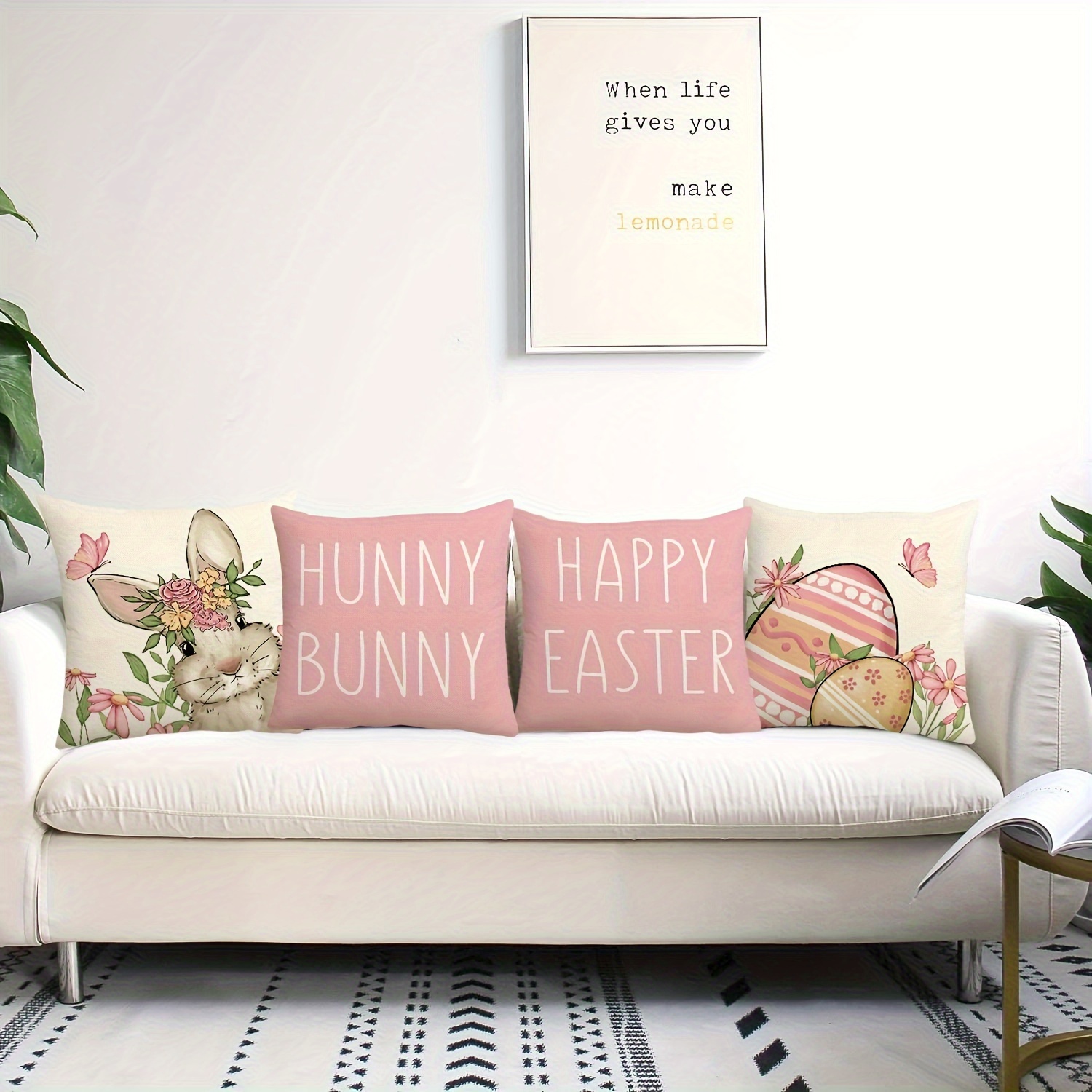 Farmhouse Easter Throw Pillow Covers Spring Easter - Temu