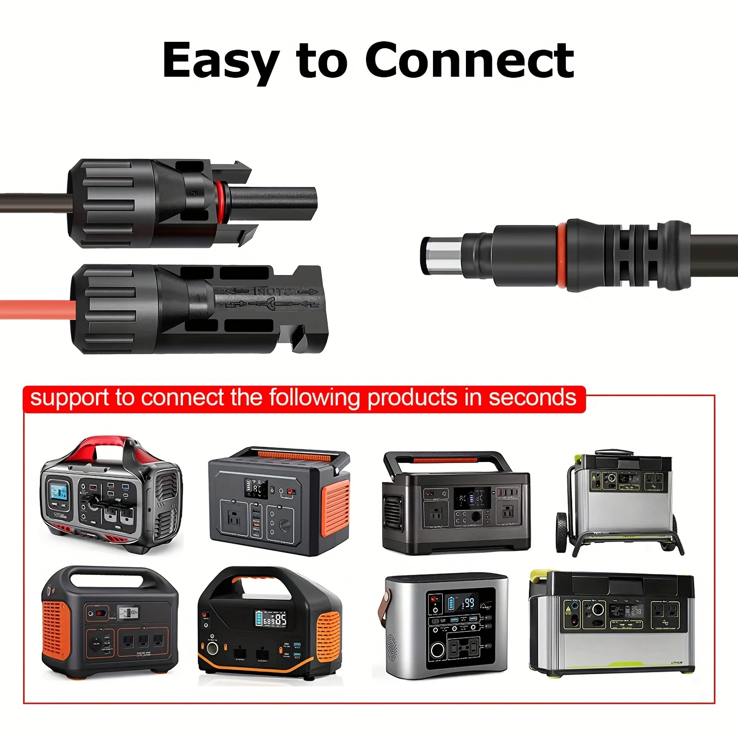 Solar Panel Connector Adapter Cable Solar Connectors - Temu