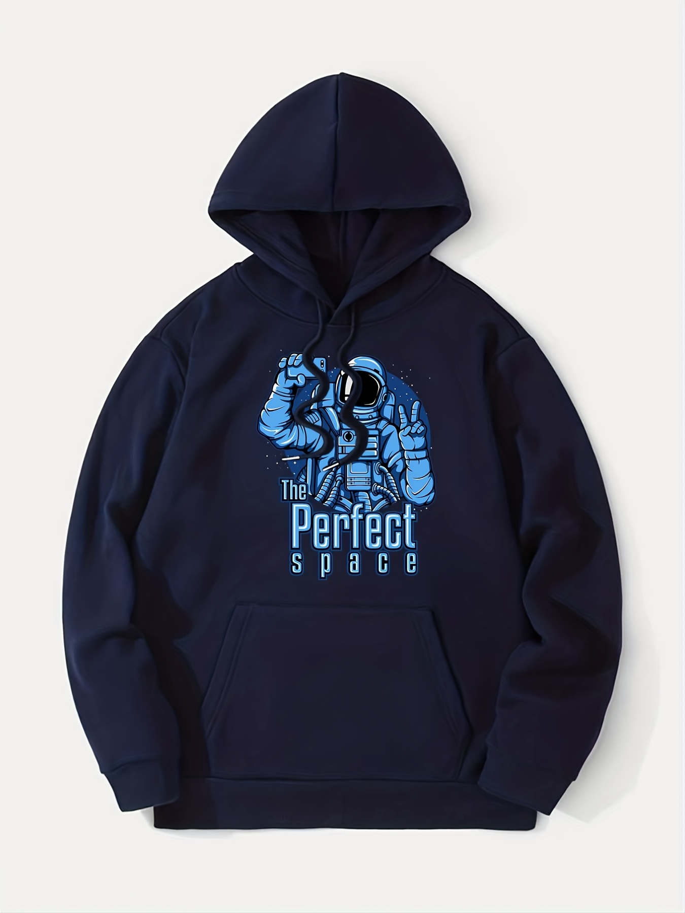 Retro Comics Style Astronaut Taking Selfie Pattern Perfect Space Letter  Print Casual Mid Stretch Long Sleeve Graphic Drawstring Hoodie Mens Sports  Hoodie For Spring Fall Outdoor - Men's Clothing - Temu Belgium