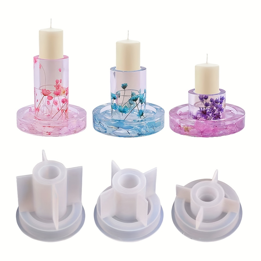 Moldes de silicona para velas de pilar hexagonal, moldes de resina  cilíndrica para hacer aromaterapia para fundición de resina, velas  cilíndricas