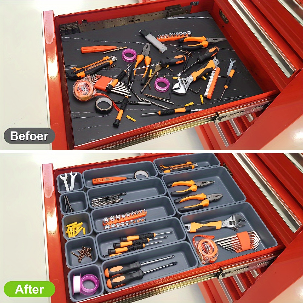 Toolbox Organizer Tool Tray Dividers Rolling Toolbox Trolley - Temu