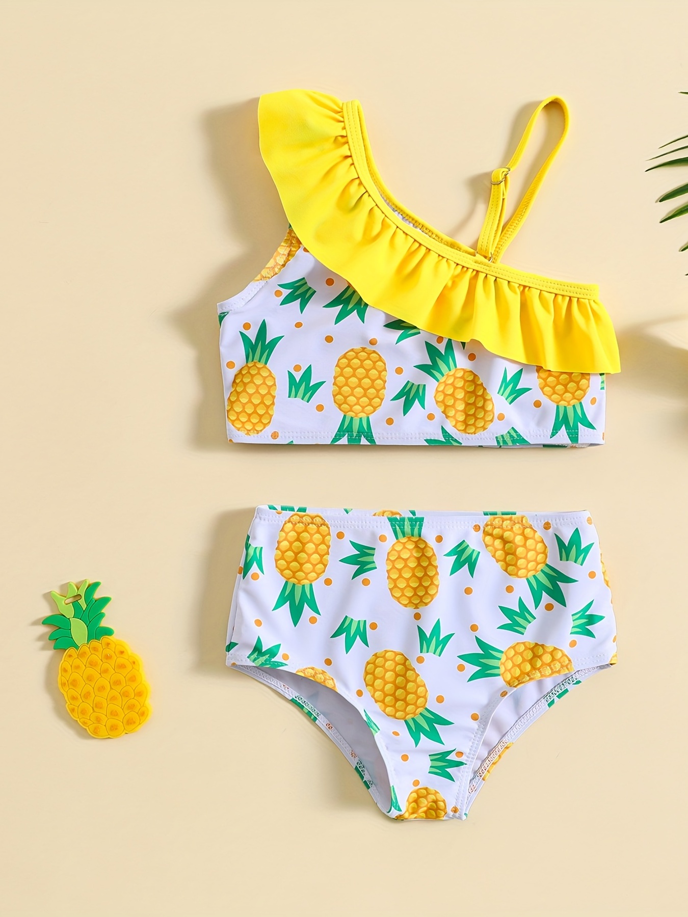 2pc Watermelon & Strawberry Ruffled Cami Top & Shorts Swimsuit Set