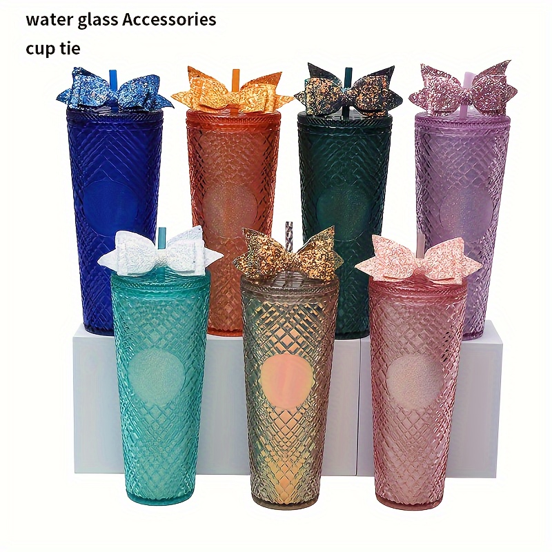 Starbucks Straw Topper Stanley Tumbler Straw Topper Bow Bow for Straw  Decoration Faux Leather Bow 