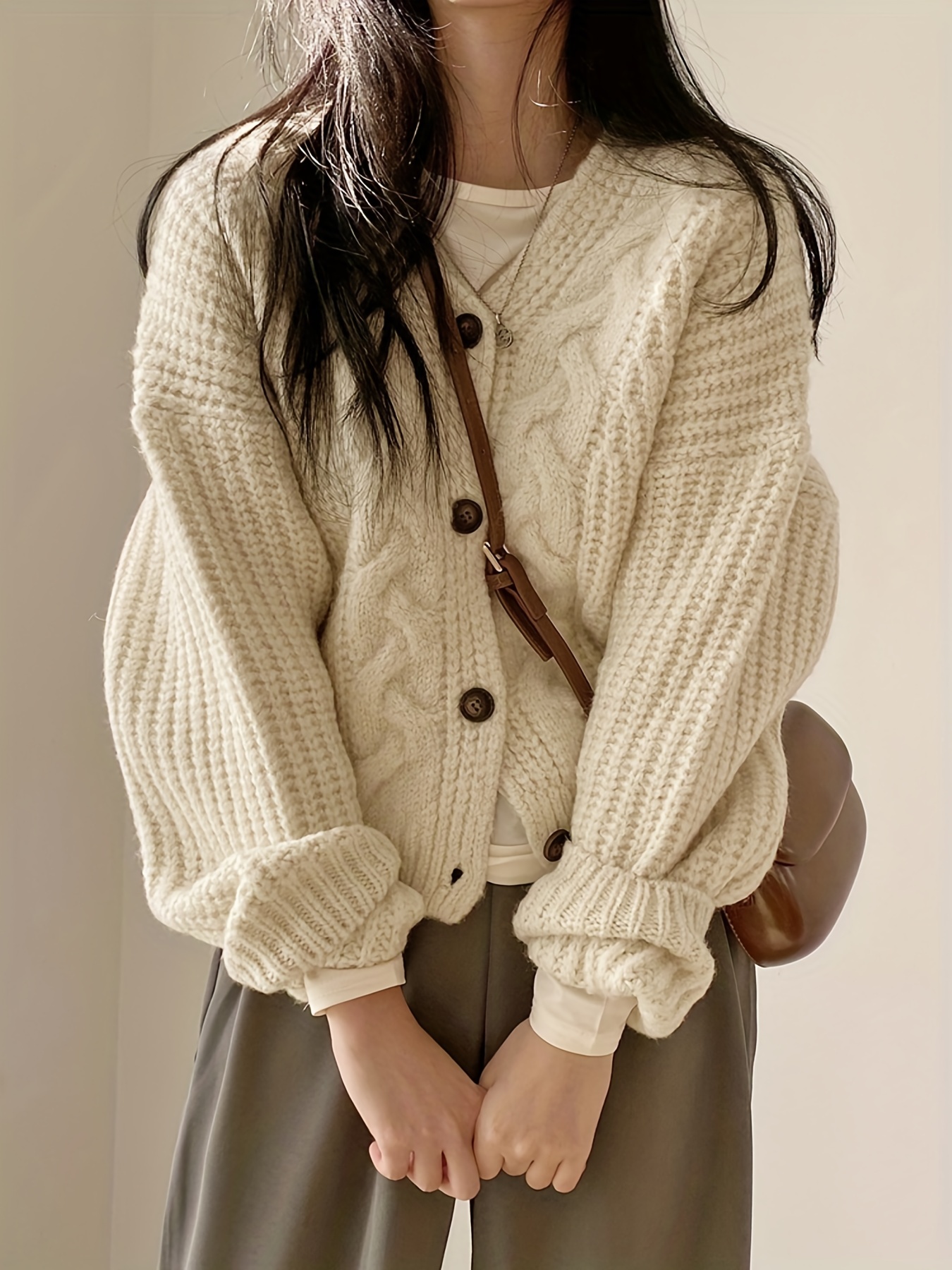 Knitted Sweater Cardigan - Temu Canada