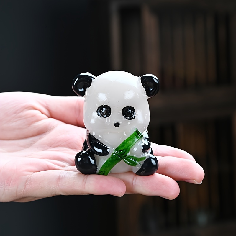 Panda Figurine Resin Ornament Animal Statues Sculpture for Indoor Home Desk