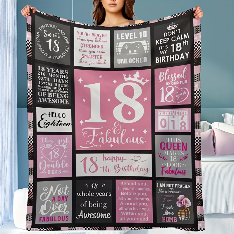  18th Birthday Gifts for Girls, Birthday Gifts for 18 Year Old  Girls, 18 Year Old Girl Birthday Gifts for Daughter Sister Niece Teenager,  Happy 18th Blanket 18 Year Old Girl Birthday