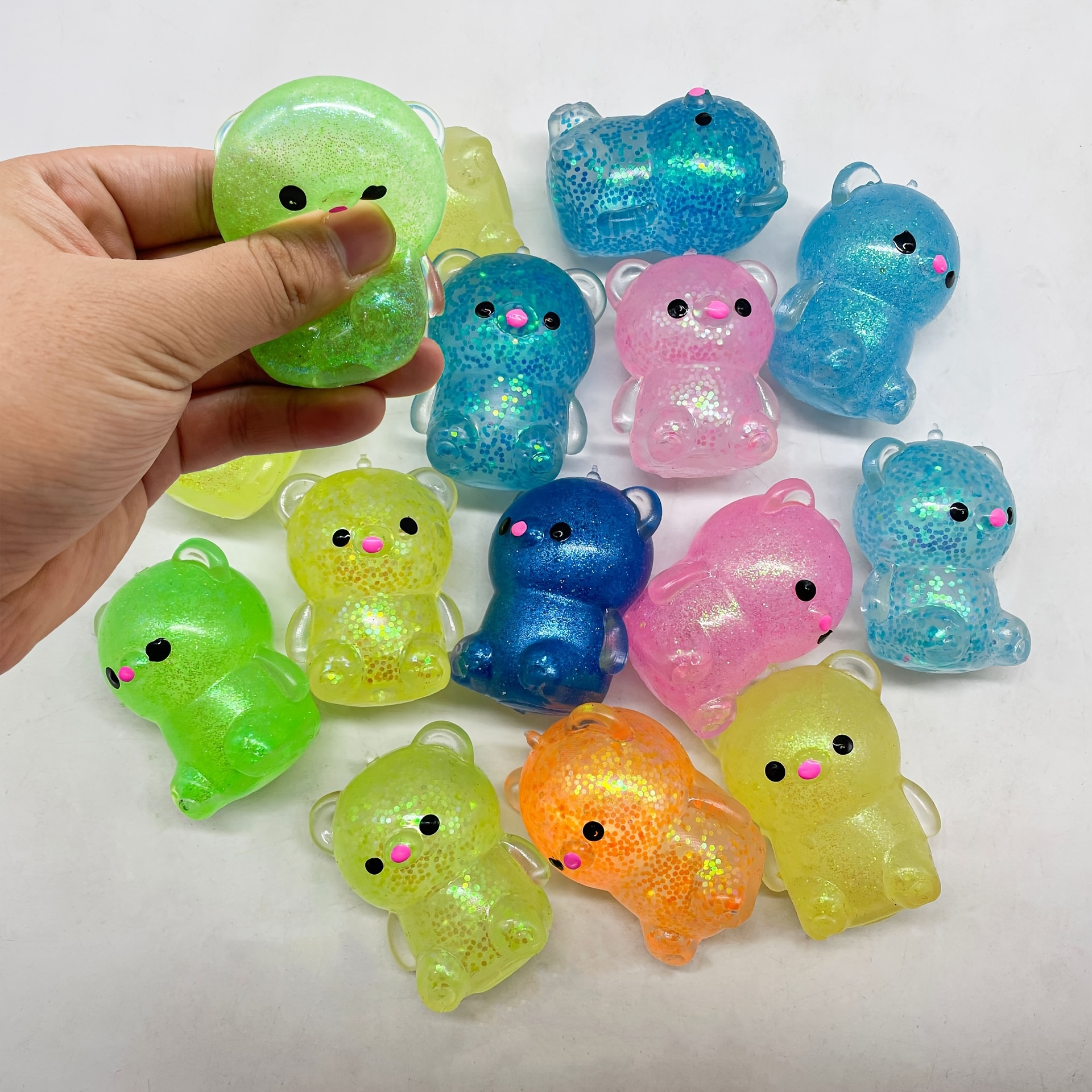 Sparkly Squishy Gummy Bear Stress Relief Toy Fidget Toy Ball - Temu