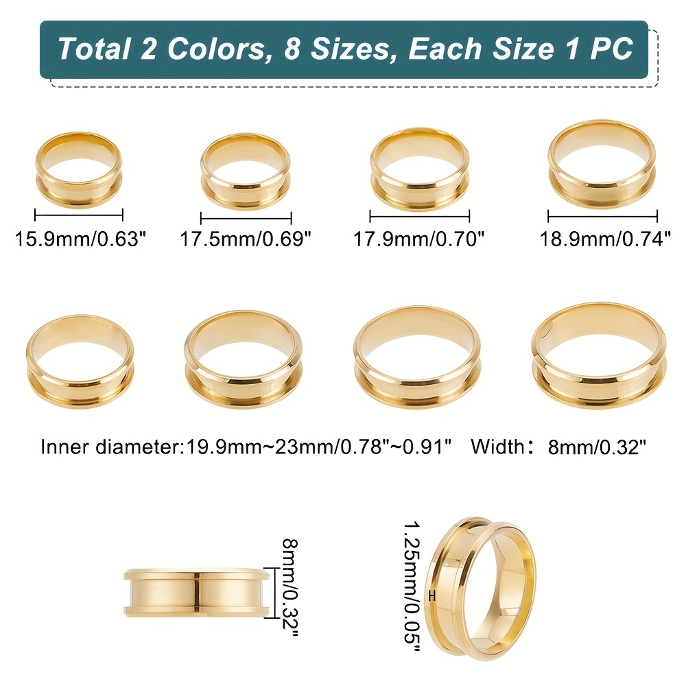  Size 10 Rings for Women Gold Inlaid Colored Round