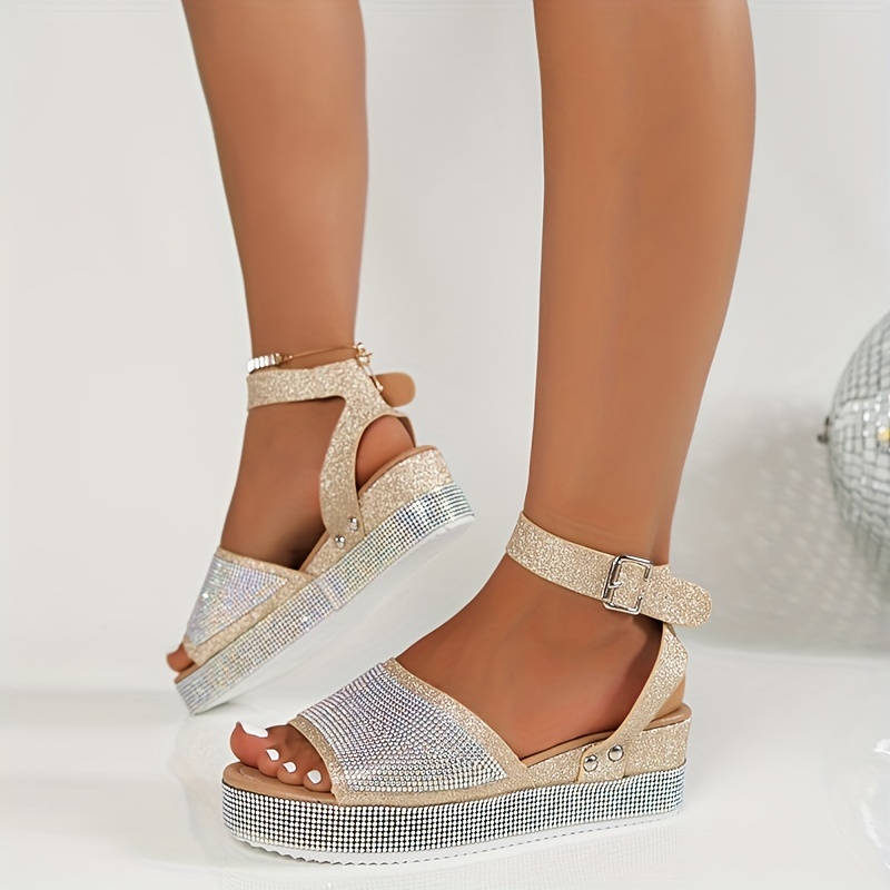 Platform 2024 rhinestone sandals