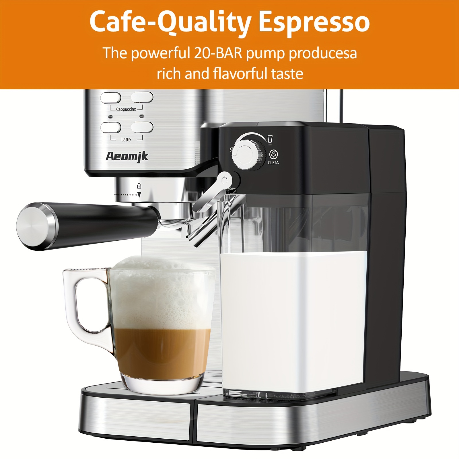 EU Plug 1pc Máquina De Café Espresso, Con Espumador De Leche / Varita De  Vapor Incorporado, 800W