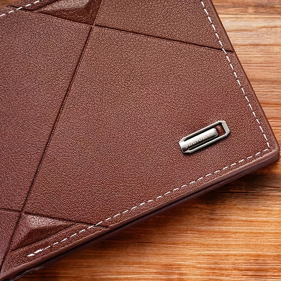 Men's Soft PU Leather Short Wallet with Card Slots