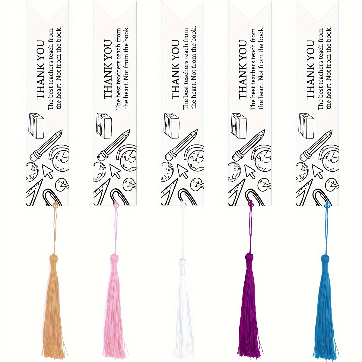 Tecmisse Blank Bookmarks Bulk, 45 Pack Clear Acrylic Craft Bookmarks with  45 Pieces Colorful Tassel, Rectangle Shape DIY Bookmark Ornaments for DIY