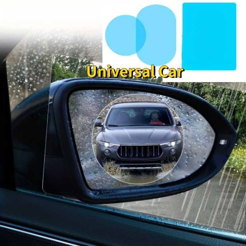 2/4Pcs Car Rainproof Film Sticker Car Rearview Mirror Rain Film Clear Sight  Rainy Anti Fog Waterproof Car Glass Protective Film