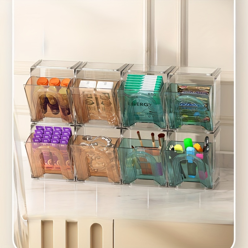 Plastic Storage Box Candy Color Desktop Storage Container - Temu