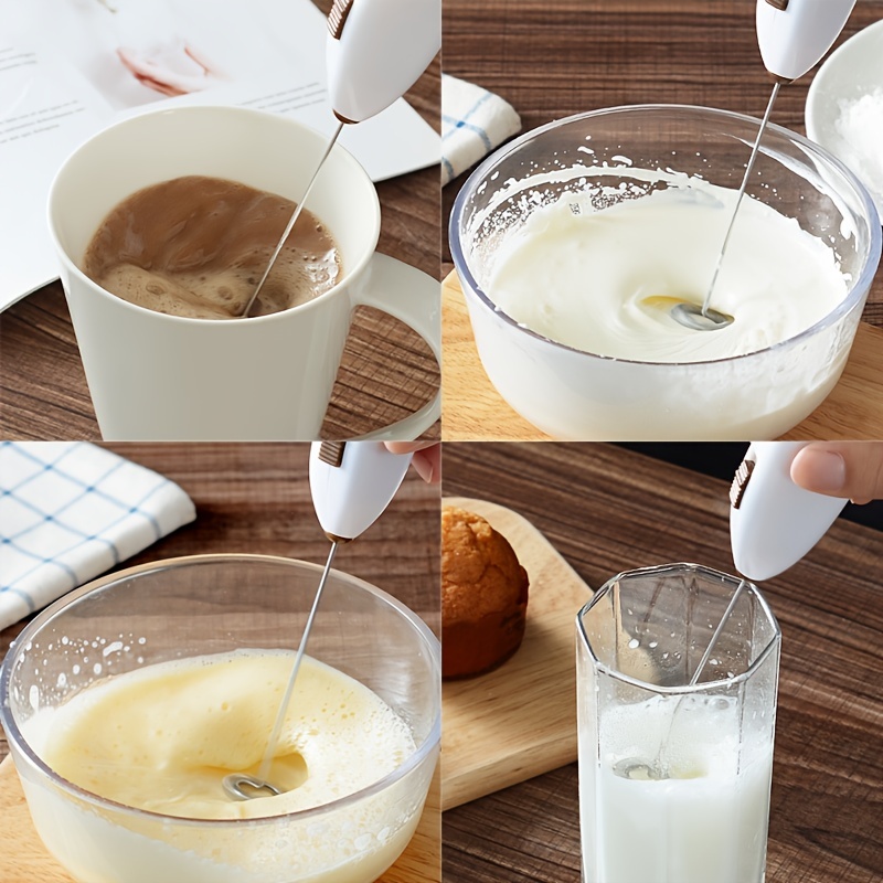1 Mini Hand Whisk, Milk Frother for Coffee with Upgraded Hand Frother Electric Whisk Milk Frother, Mini Battery Operated Blender and Coffee Frother for Frappe, Latte, Milk, Matcha, Without Battery details 5