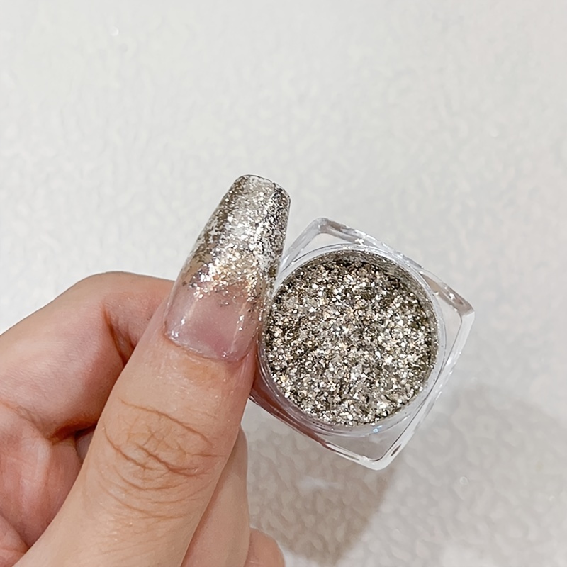 Holographic Nail Art Glitters Gold Silver Nail Glitter Sequins 3D Laser  Acrylic Nails Powder Dust Nail Art Supplies Gold Nail Foil Flakes for Nails