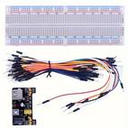 1 set electronics component rotary switch w power supply module jumper wire 830 tie points breadboard precision potentiometer resistor compatible with