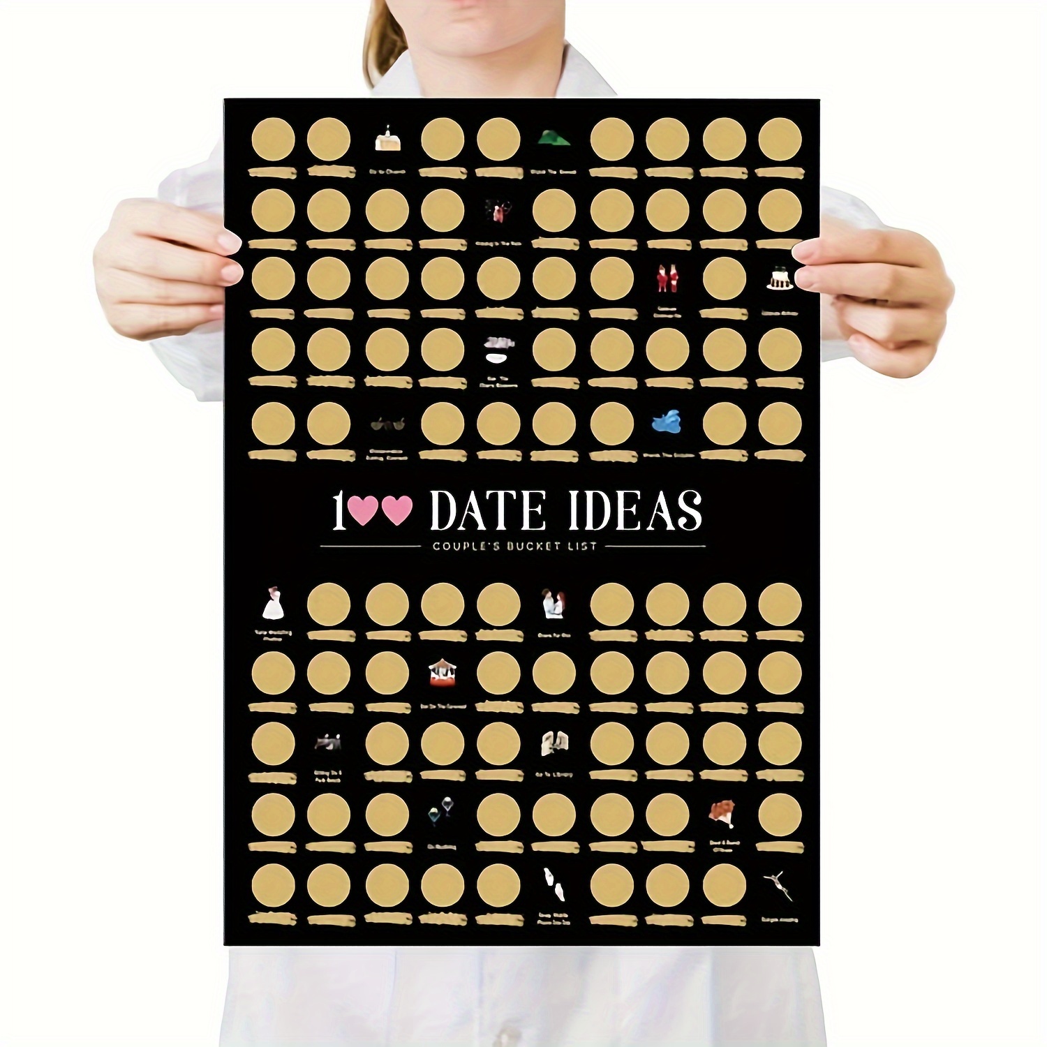 Affiche à gratter de 100 dates, cadeau de Saint-Valentin pour lui, idées de  rendez-vous galant, liste de seau pour les couples aventure défi
