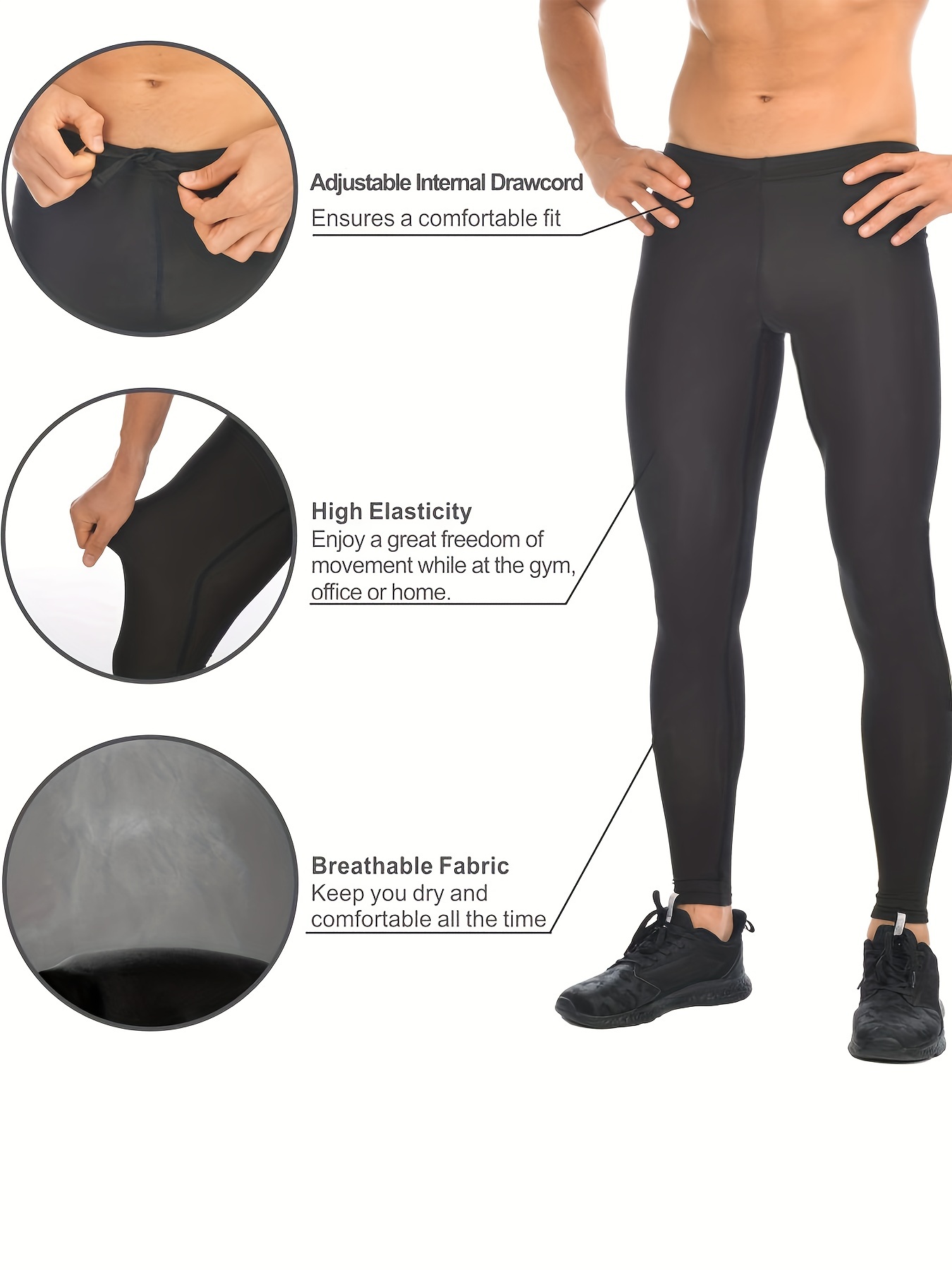 Black DTY Strong Stretch Fabric For Leggings