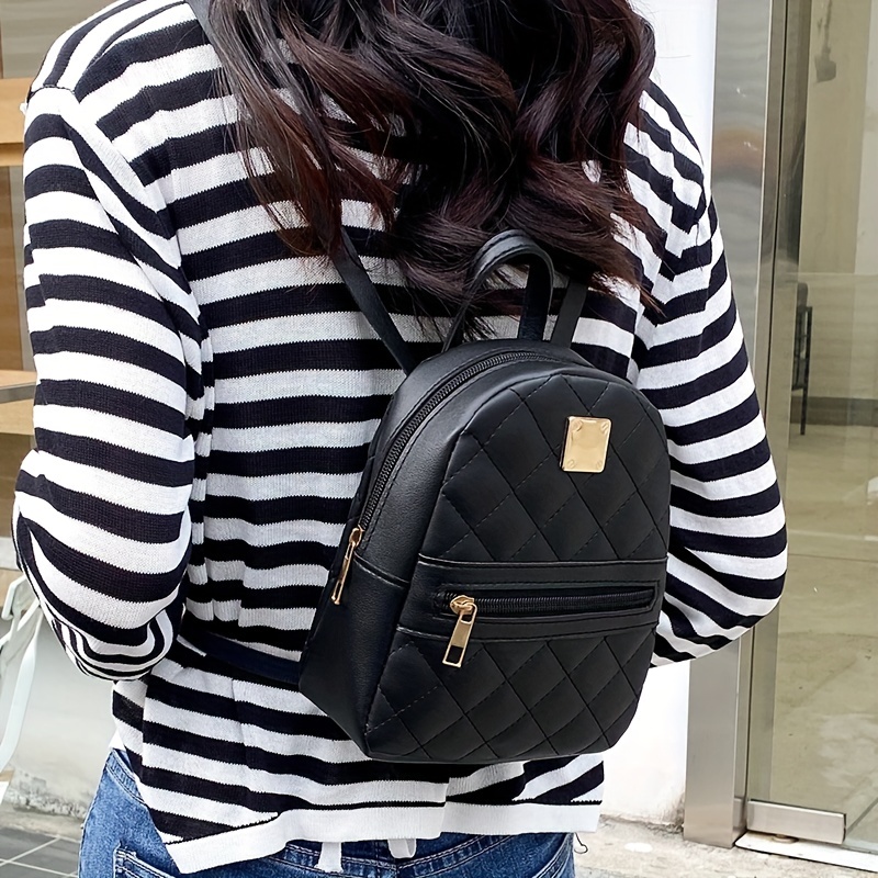 Mini Printed Backpack For Women, Faux Leather Purse With Adjustable Strap,  Casual Zipper Shoulder Bag, Bag - Temu Germany