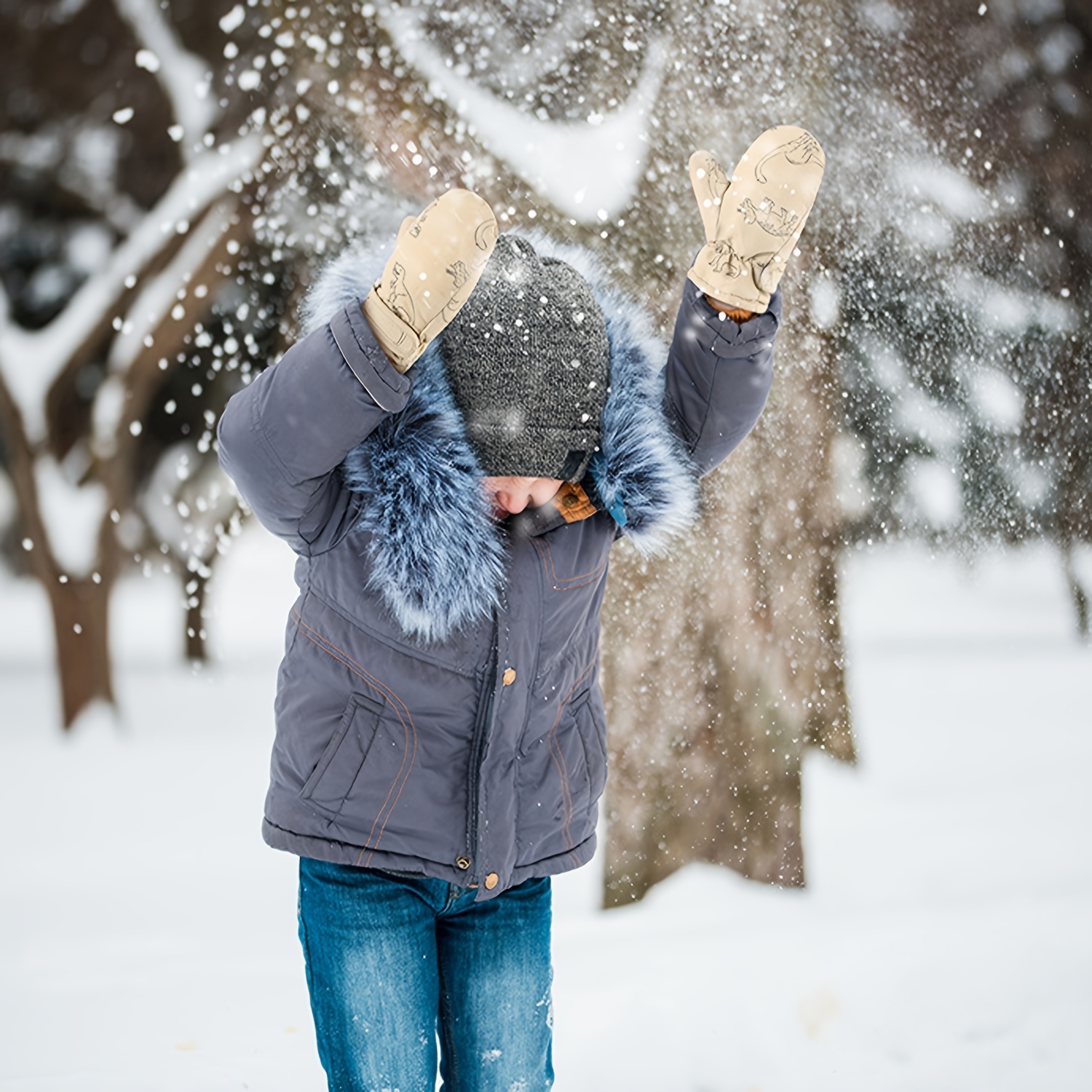 Guantes de invierno cálidos para niños a prueba de viento, guantes de nieve  gruesos, manoplas de esquí para niños – Los mejores productos en la tienda  online Joom Geek