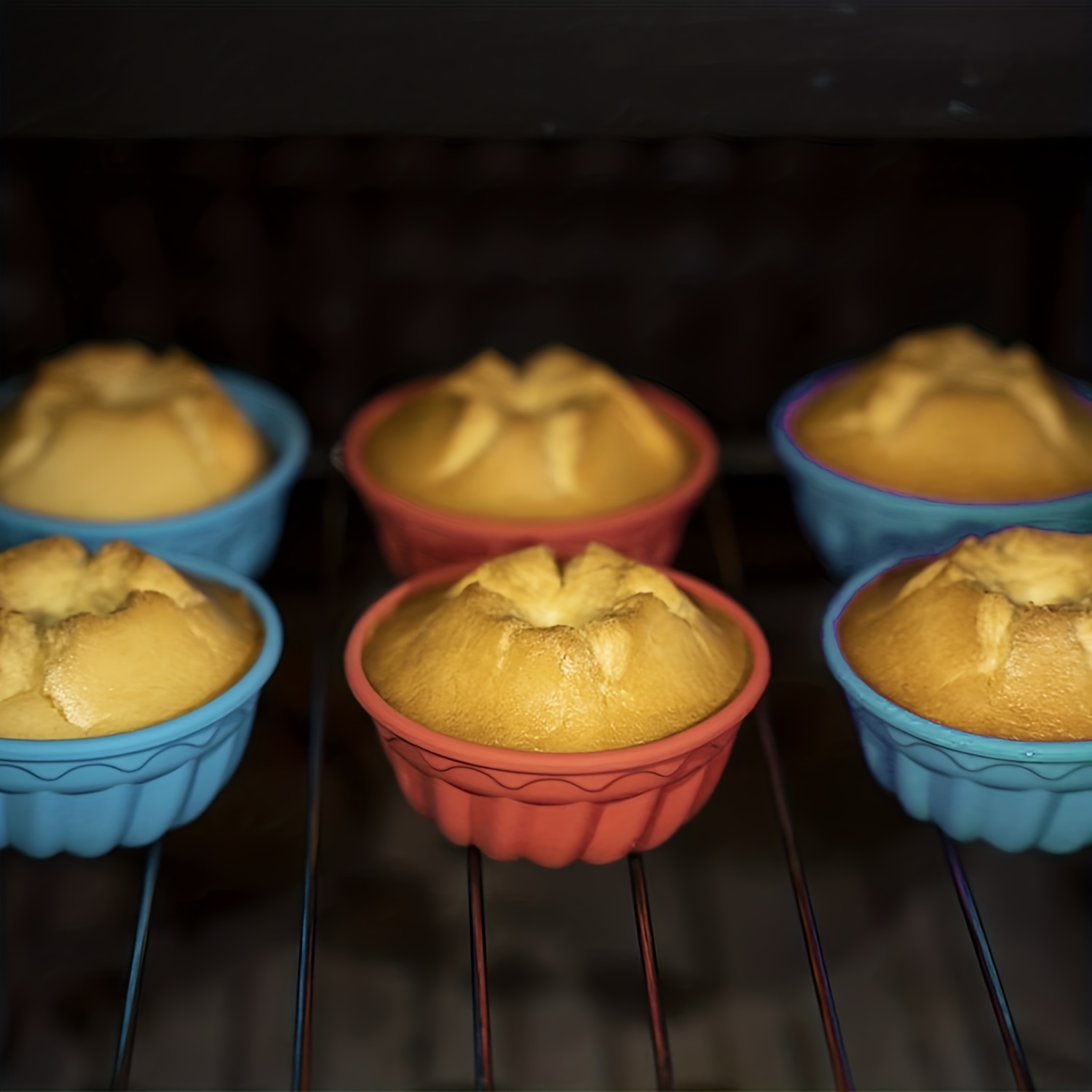 12 pirottini in silicone per muffin, cupcake, diametro 6,48 cm, stampi  rotondi antiaderenti per ciambelloni, stampo in silicone riutilizzabile  adatto