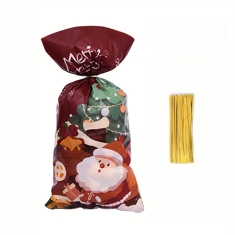 Christmas Gift Bags With Twist Ties Treat Bags For Biscuit - Temu