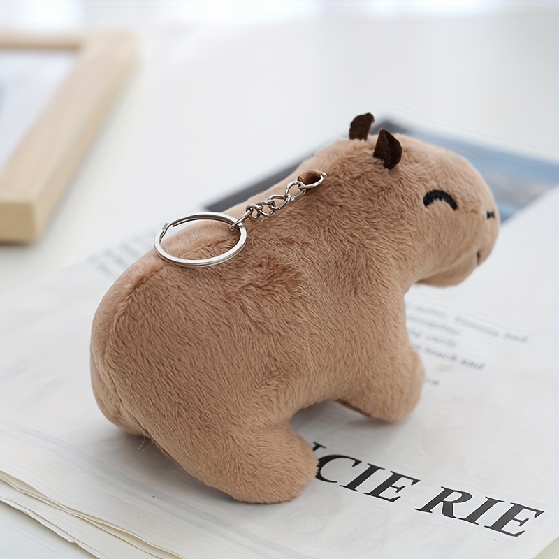 1pc Cute Cartoon Capybara Plush Animal Keychain Keyring Kawaii Bag Backpack  Pendant Ornament, Shop Limited-time Deals