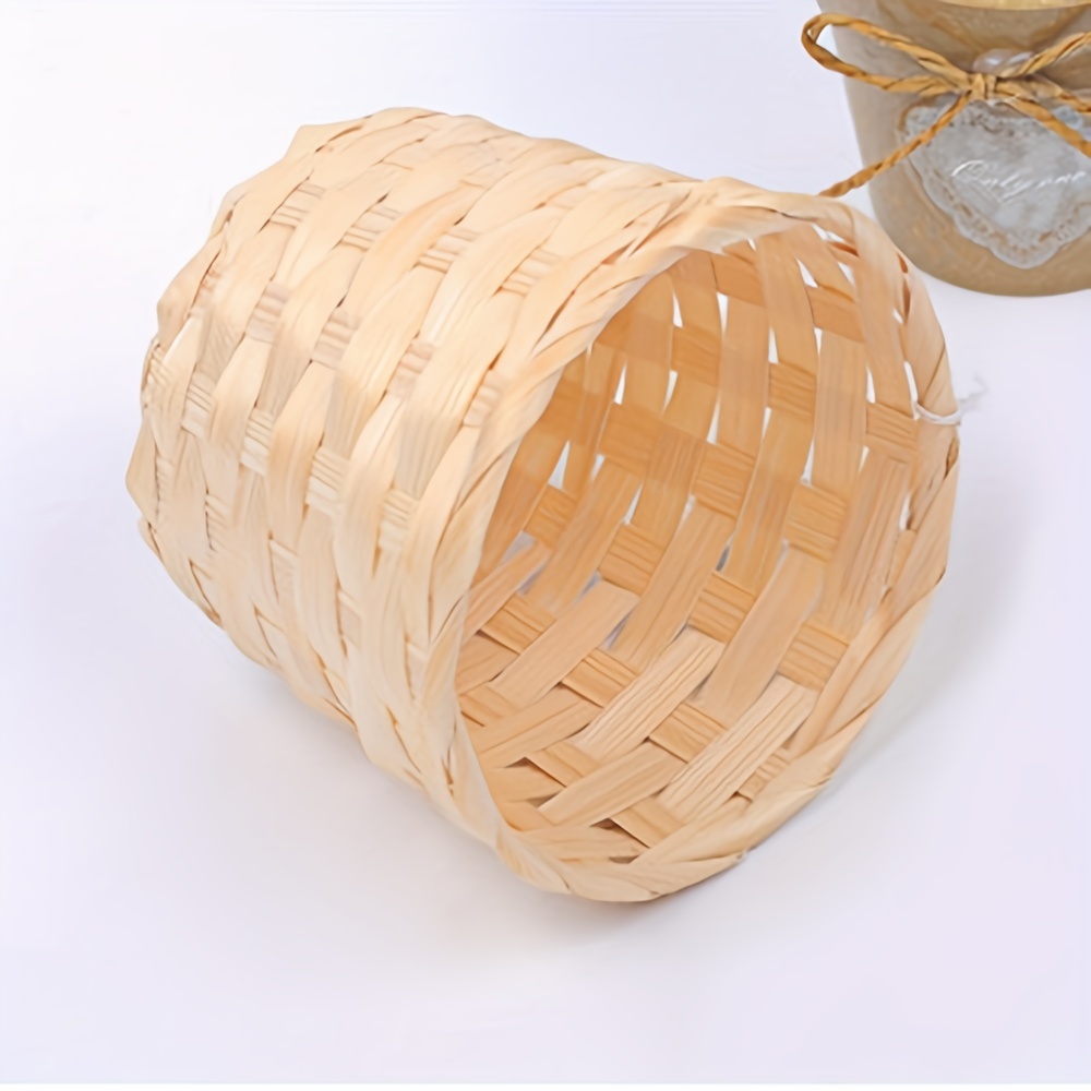 2 Bundles Bamboo Material Wood Strips DIY Weaving Basket Making