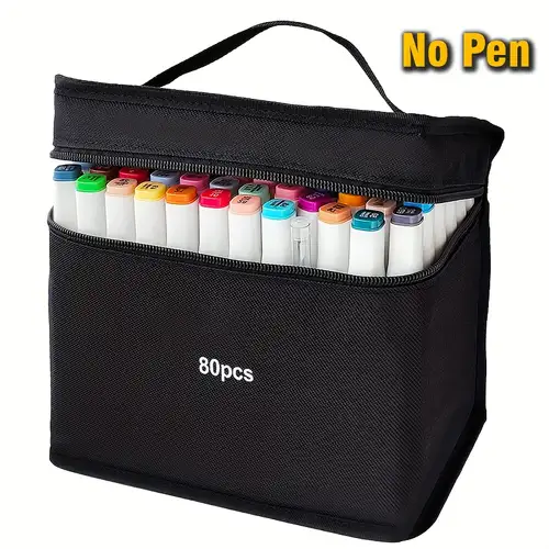 Marking Pen Storage Box 48/60 Color Zipper Stationery Bag - Temu