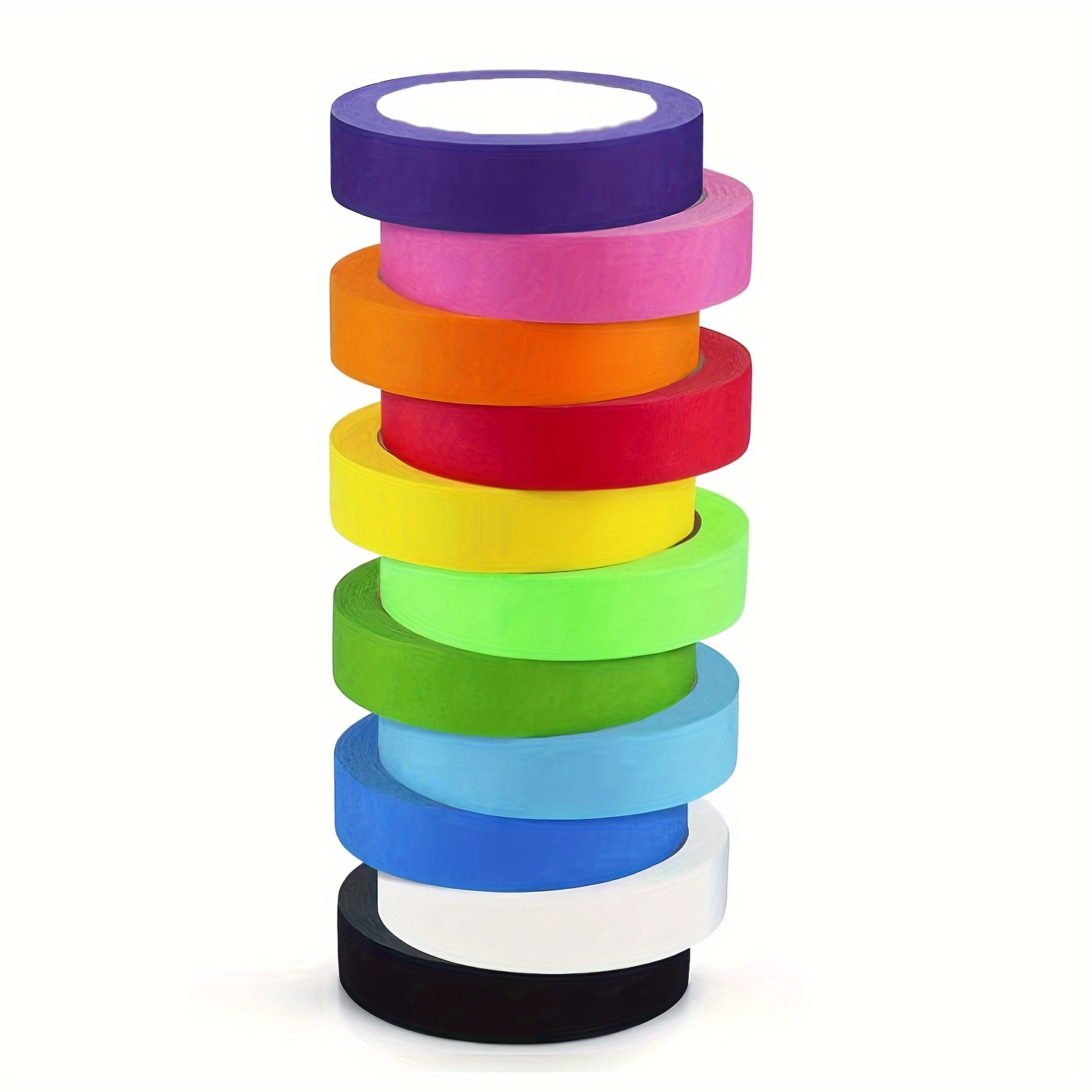 6 unidades de cinta adhesiva de colores arco iris, cinta de etiquetado,  rollo de cinta de arte gráfico para diversión kit de suministros de arte, 2
